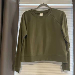 Olive green crop top sweater